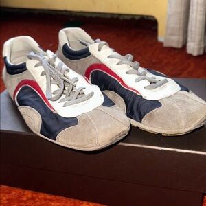 Prada Men's Gray and Navy Sneakers